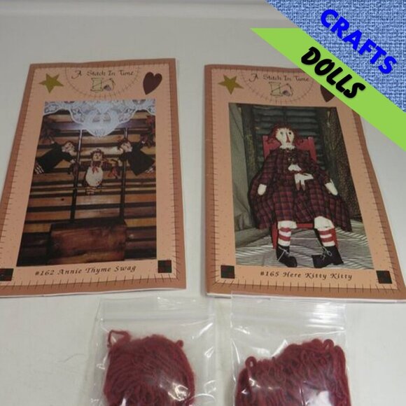 A STITCH IN TIME Pattern #165 & # 162...26" & 8" Rag Primitive Doll UNCUT - Picture 1 of 11